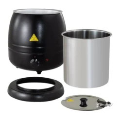 Suppentopf ECO schwarz, 10 Liter, bis 95 °C, herausnehmbarer Edelstahlbehälter