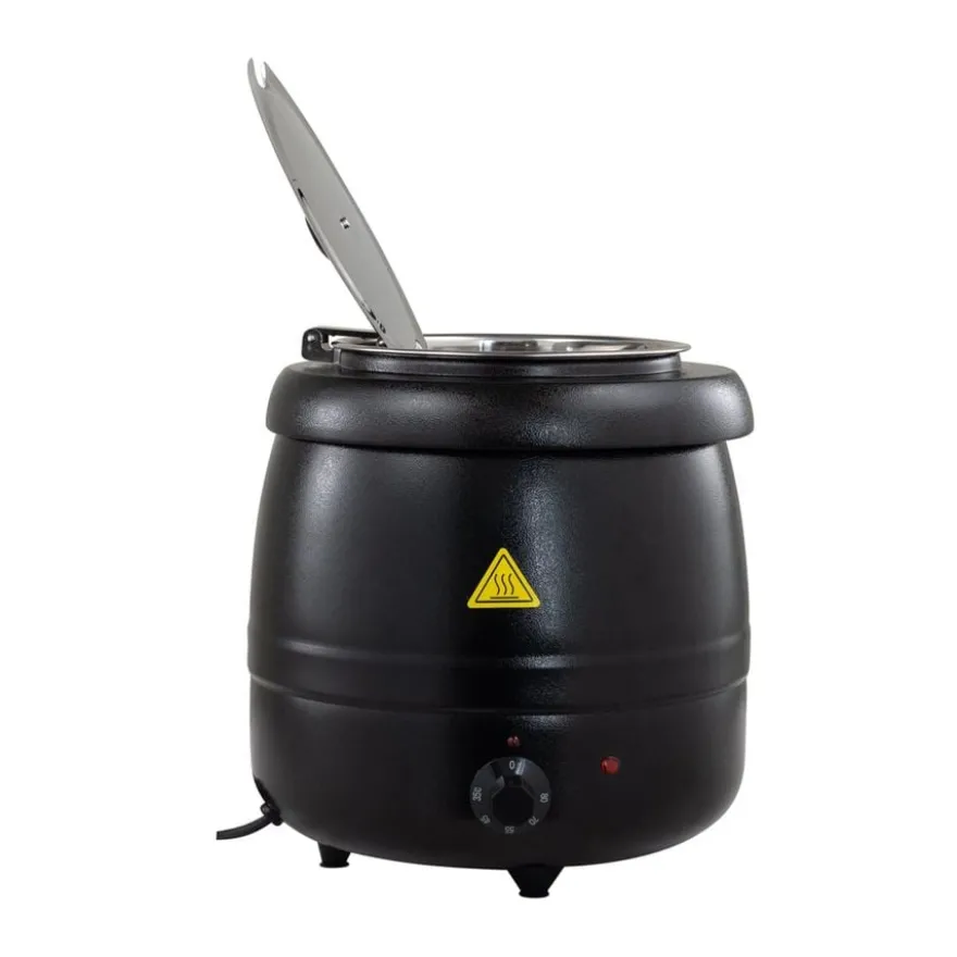 Suppentopf ECO schwarz, 10 Liter, bis 95 °C, herausnehmbarer Edelstahlbehälter