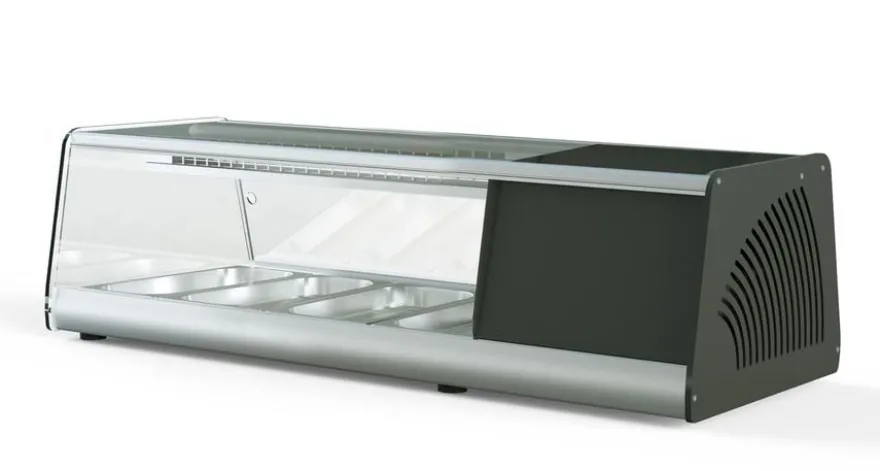 Sushi Vitrine PROFI 4x1/3GN - eckiges Glas