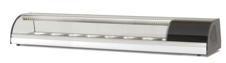 Sushi Vitrine PROFI 8x1/3GN - rundes Glas