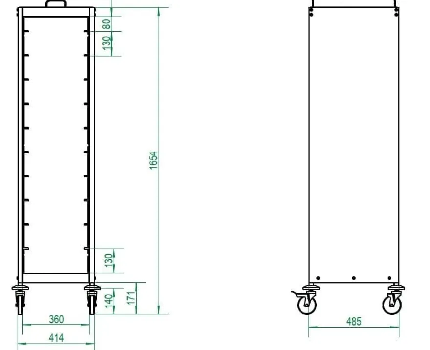 Tablettwagen ECO 10 geschlossen 350 x 450