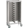 Tablettwagen Trolley Mensa, für 2x10 Tabletts, silber, 86 x 51 x 165 cm
