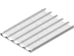 Tecnoeka Aluminiumblech KTF9P, 600x400 mm, 37 mm tief, mit 5 Baguette-Mulden, gelocht
