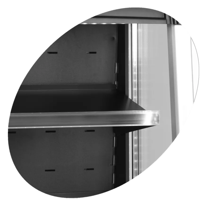 Tefcold Standkühlvitrine ODC60BLACK offen schwarz