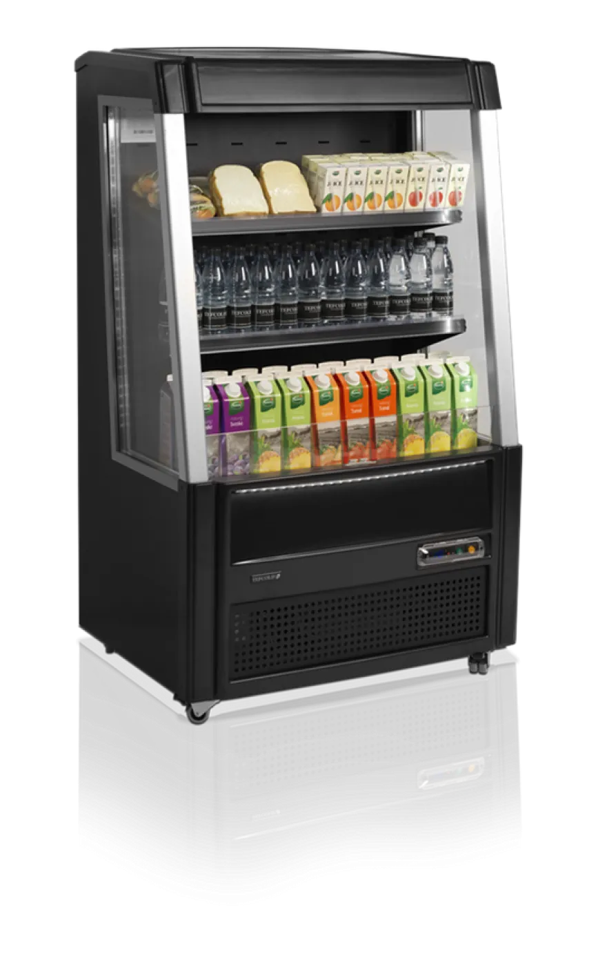Tefcold Standkühlvitrine ODC90BLACK offen schwarz