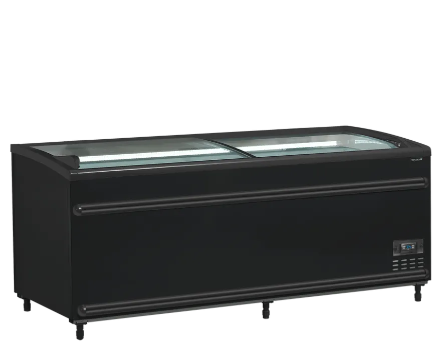 Tefcold Supermarkt-Kühler/Gefriertruhe SFI185B-CF VS, schwarz