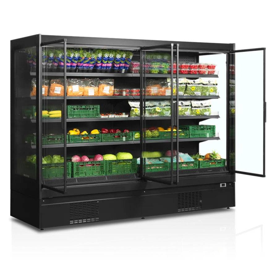 Tefcold Supermarkt Wandkühlregal Multideck EXTRA2500CD schwarz