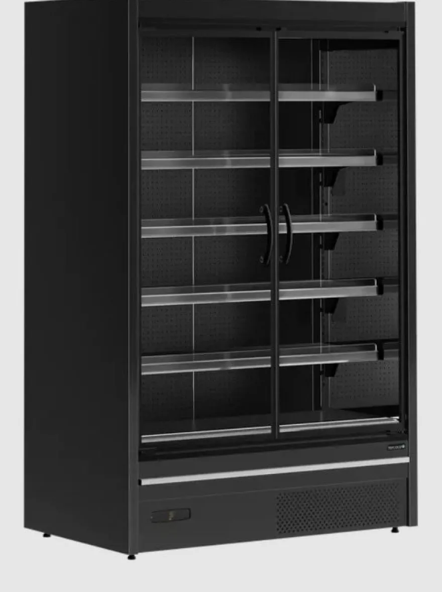 Tefcold Supermarkt Wandkühlregal Multideck MDCA1250HB schwarz, 1330 mm