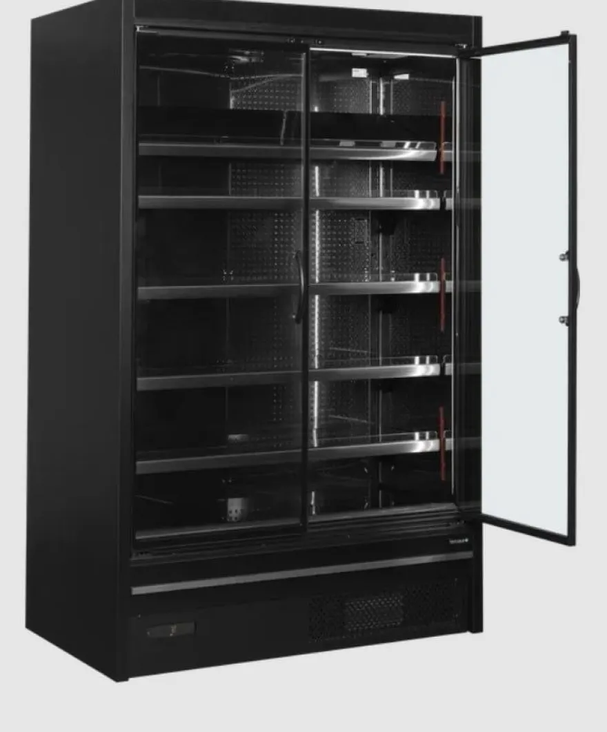Tefcold Supermarkt Wandkühlregal Multideck MDCA1250HB schwarz, 1330 mm