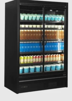 Tefcold Supermarkt Wandkühlregal Multideck MDCA1250HB schwarz, 1330 mm