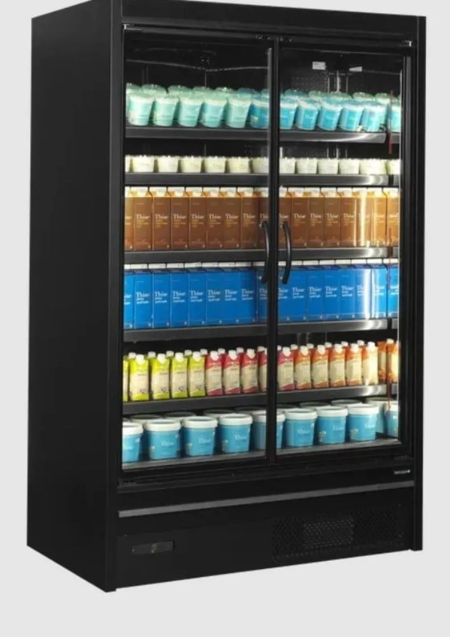 Tefcold Supermarkt Wandkühlregal Multideck MDCA1250HB schwarz, 1330 mm