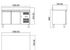 Tiefkühltisch ECO 2/0 mit Aufkantung - GN 1/1
