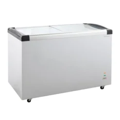 Tiefkühltruhe ECO 450 mit Glasschiebedeckel, 4 Rollen