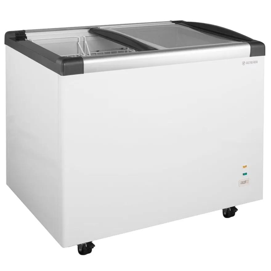Tiefkühltruhe ECO 350 mit Glasschiebedeckel, 4 Rollen