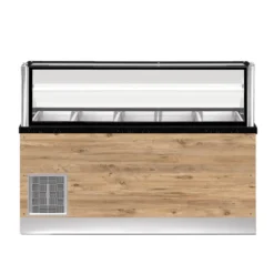 TOP LINE Salattheke 5x 1/1GN mit Umluft-Oberflächenkühlung, 181x88x134cm, schwarzer Granit, LED Beleuchtung