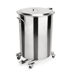 Tretabfallbehälter mit 4 schwenkbaren Rollen, 90 ltr., Ø 44 cm