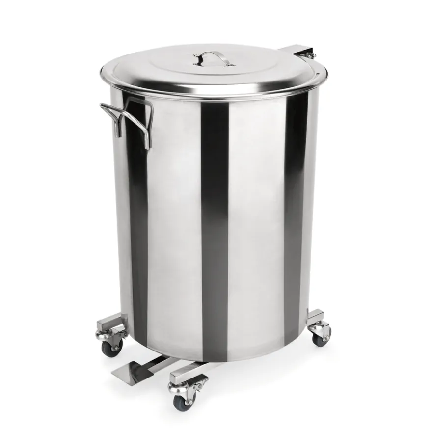 Tretabfallbehälter mit 4 schwenkbaren Rollen, 90 ltr., Ø 44 cm