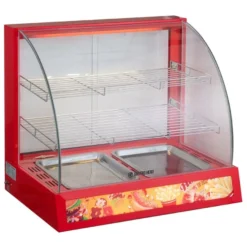 Warmhaltevitrine / Snackwärmer 660 mm, bis 85 °C, mit Beleuchtung