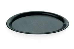 WAS Germany Cafe- Tablett oval aus Polypropylen schwarz, 26,5 cm x 19 cm