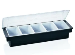 WAS Germany Condiment- Holder / Gewürzkasten aus schwarzem Kunststoff