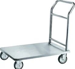 WAS Germany Plattform-Gepäckwagen aus Edelstahl 90x60cm
