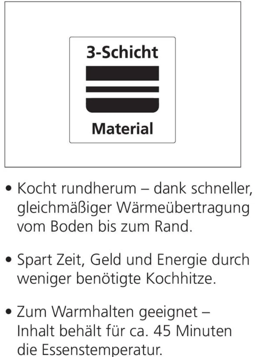 Wok-Pfanne Trigon, 3-Schicht-Material, mit Rundboden, 36cm, ca. 7,00 l Liter