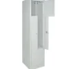 Z-Spind mit Sockel und Zylinderschlössern, 2 Abteile, BxTxH 415x500x1800 mm, lichtgrau