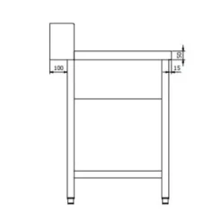 Zulauftisch PROFI 1000 x 700 Links für HSM ECO, PROFI & HYPRO