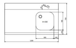 Zulauftisch PROFI 1200 x 700 Links für HSM ECO, PROFI & HYPRO