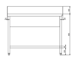 Zulauftisch PROFI 1400 x 700 Links für HSM ECO, PROFI & HYPRO