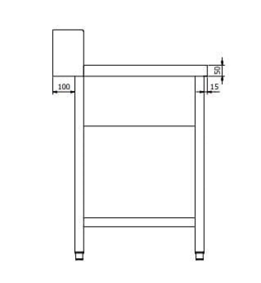 Zulauftisch PROFI 1400 x 700 Links für HSM ECO, PROFI & HYPRO