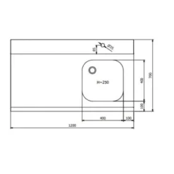 Zulauftisch PROFI 1800 x 700 Links für HSM ECO, PROFI & HYPRO