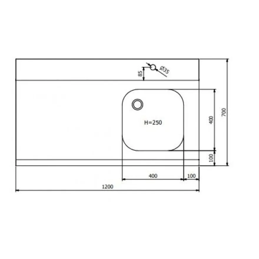 Zulauftisch PROFI 1800 x 700 Links für HSM ECO, PROFI & HYPRO