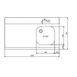 Zulauftisch PROFI 2000 x 700 Links für HSM ECO, PROFI & HYPRO