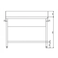 Zulauftisch PROFI 1000 x 700 Rechts für HSM ECO, PROFI & HYPRO