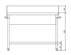Zulauftisch PROFI 1600 x 700 Rechts für HSM ECO, PROFI & HYPRO
