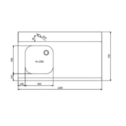 Zulauftisch PROFI 2000 x 700 Rechts für HSM ECO, PROFI & HYPRO