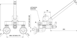 Zweiloch Geschirrwaschbrause Profi 200 + Mischbatterie Wand